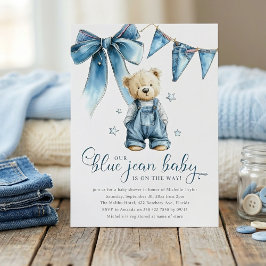 Convites Chuva de Bebê em Blue Jean Baby Denim
