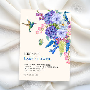 Convites Chuva de bebê estética floral elegante
