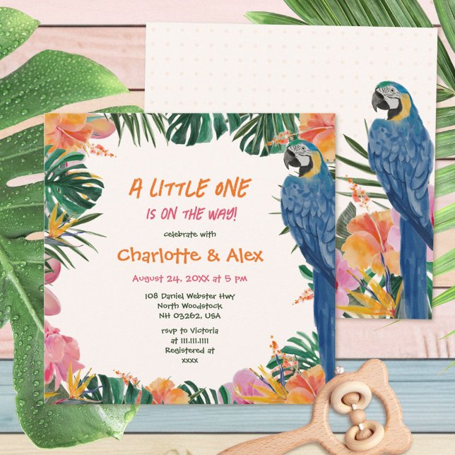 Convites Chuva de Bebê Exótica de Papagaio Tropical (Exotic Tropical Parrot Jungle Baby Shower Invitation ©Susanne Sachers - Sunny Mind 🌞)