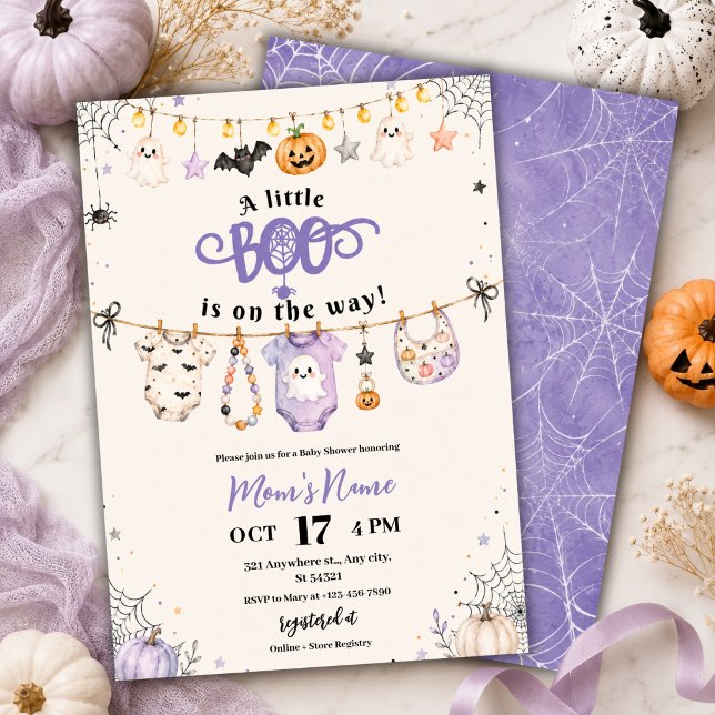 Convites Chuva de Bebê Fantasminha Boo no Halloween (Criador carregado)