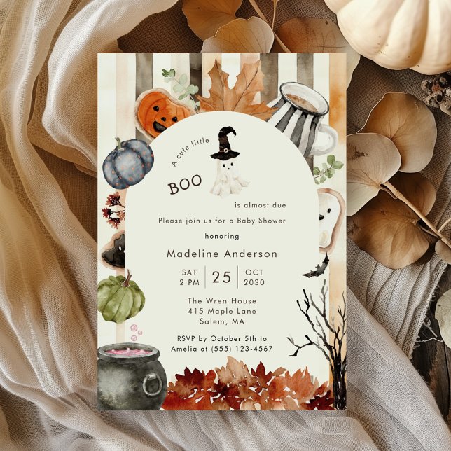 Convites Chuva de Bebê Fantasminha Fofo de Halloween (Criador carregado)