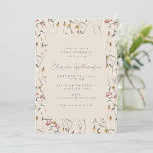 Convites Chuva de Bebê Flor de Campo Boho Outono