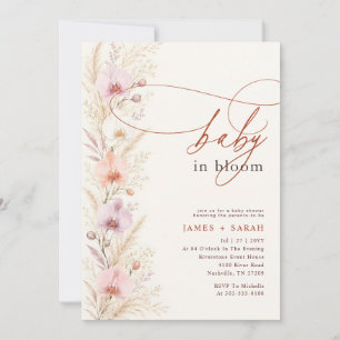 Convites Chuva de Bebê Flor de Orquídea Silvestre Boho