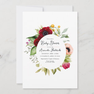 Convites Chuva de Bebê Floral Boho Aquarela