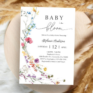 Convites Chuva de Bebê Floral Boho Selvagem