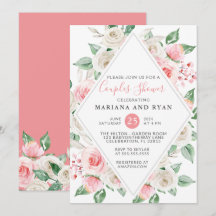 Chuva de Bebê Floral Casal Tom de Pêssego