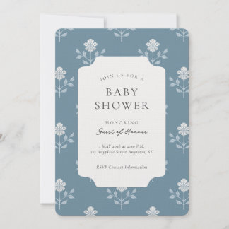 Convites Chuva de Bebê Floral com Impressão de Bloco de Íri