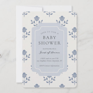 Convites Chuva de Bebê Floral com Impressão de Bloco de Íri