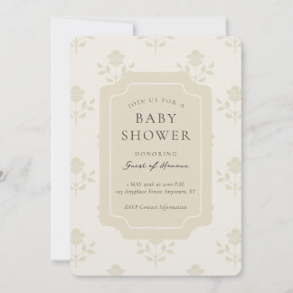 Convites Chuva de Bebê Floral com Impressão de Bloco Íris V