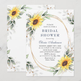 Convites Chuva de Bebê Floral de Girassóis Elegantes