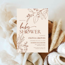 Chuva de Bebê Floral de Terracota Mínima de Sage