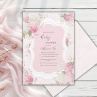 Chuva de Bebê Floral Elegante Hortênsia Rosa