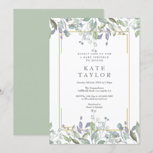 Convites Chuva de Bebê Floral em Aquarela/Casamento/Casal