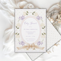 Chuva de Bebê Floral Neutra Roxa Vintage