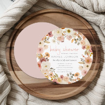 Chuva de Bebê Floral Redonda Suave Outono Primaver