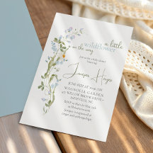 Chuva de Bebê Florzinha Selvagem Delicada em Aquar