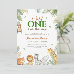 Convites Chuva de Bebê Folhagem Tropical Wild One