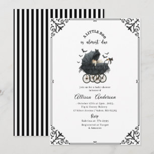 Convites Chuva de bebê Holloween Abóbora Pequeno Boo