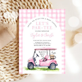 Convites Chuva de Bebê Hora do Tee de Golfe Feminino
