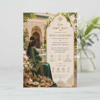 Convites Chuva de Bebê Kaftan Verde Real