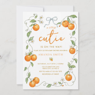 Convites CHUVA DE BEBÊ Laranja Cute Baby Citrus