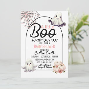 Convites Chuva de Bebê Little Boo Quase Chegando Halloween