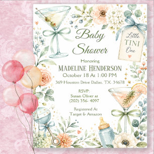 Convites Chuva de Bebê Little Tini One Martini