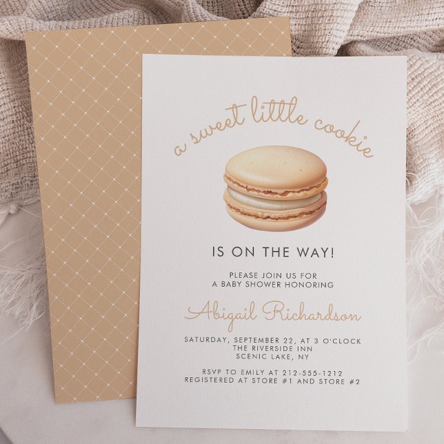 Convites Chuva de Bebê Macaron Cookie Neutro Adocicado (Criador carregado)