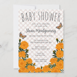 Convites Chuva de Bebê Marigold Borboleta Marrom Chocolate