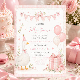 Convites Chuva de Bebê Menina Arco Rosa Silvestre Elegante