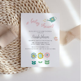 Convites Chuva de Bebê Menina Borboleta Rosa Flores da Prim