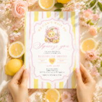 Chuva de Bebê Menina com Laço Rosa e Limão Amarelo