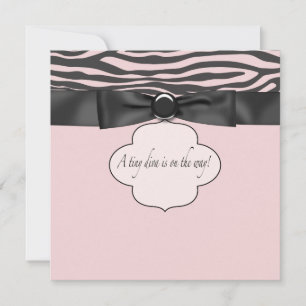 Convites Chuva de Bebê Menina Diva Zebra Rosa