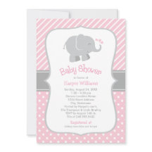 Chuva de Bebê Menina Elefante Rosa Moderno
