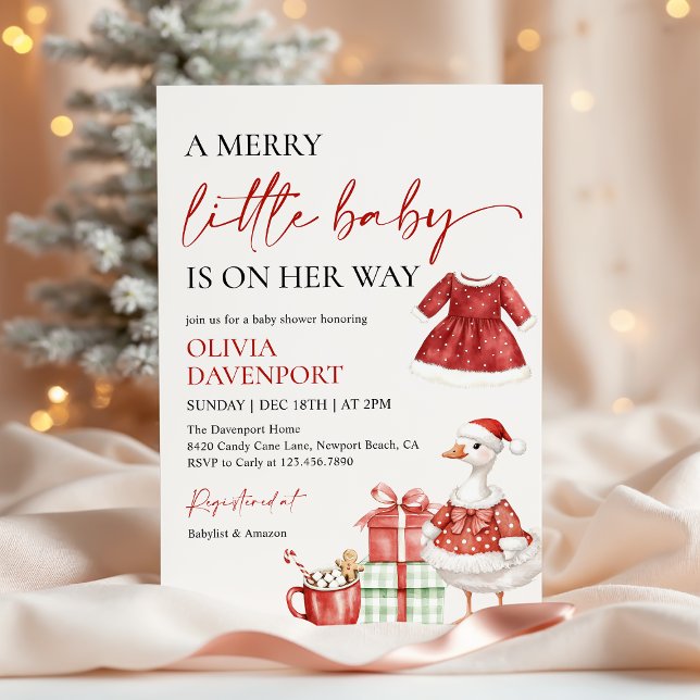 Convites Chuva de Bebê Menina Natal Feliz de Inverno (Criador carregado)