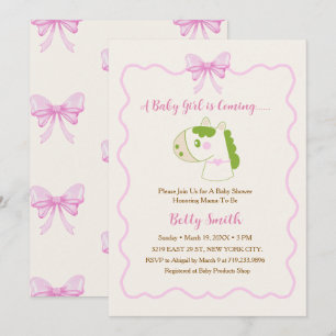 Convites Chuva de Bebê Menina Personalizada Cavalo Fofo Arc