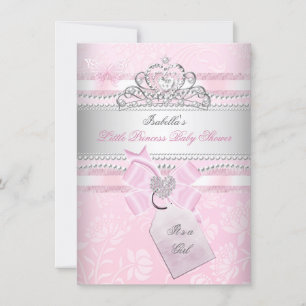 Convites Chuva de Bebê Menina Princesa Borboleta Coração