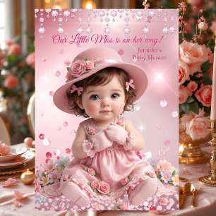 Convites Chuva de Bebê Menina Rosa Bonita Morena