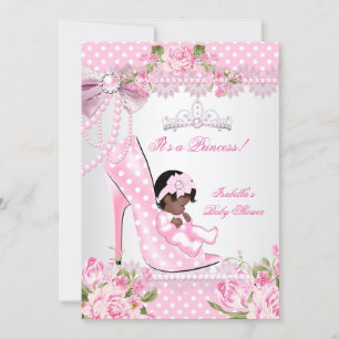 Convites Chuva de Bebê Menina Rosa Pontos Polka Saltos Alto