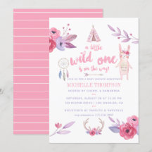 Chuva de Bebê Menina Tribal Boho Aquarela Fofa