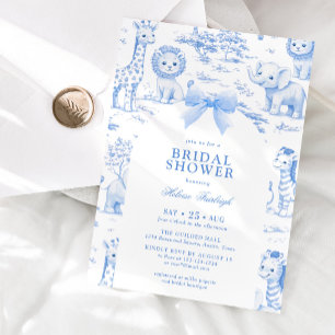 Convites Chuva De Bebê Menino Arco Azul Safari Toile De Jou