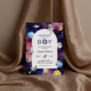 Convites Chuva De Bebê Menino Astronauta Espacial Houston