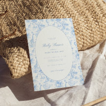Chuva de Bebê Menino Blue Safari Toile De Jouy