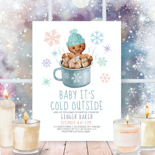 Convites Chuva de Bebê Menino Cookies & Cacau Bebê É Frio L