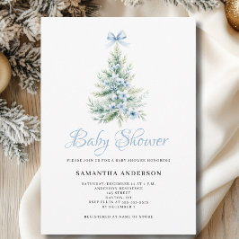 Convites Chuva de Bebê Menino de Natal de Inverno