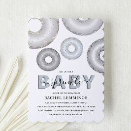 Convites Chuva de Bebê Menino Glitter Donut Baby Sprinkle