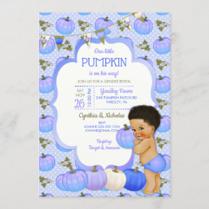 Convites Chuva de Bebê Menino Little Pumpkin Médio Crespo