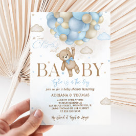 Convites Chuva de Bebê Menino Urso Azul