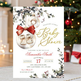 Convites Chuva de Bebê Minimalista de Natal de Inverno