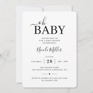 Convites Chuva de Bebê Minimalista Elegante